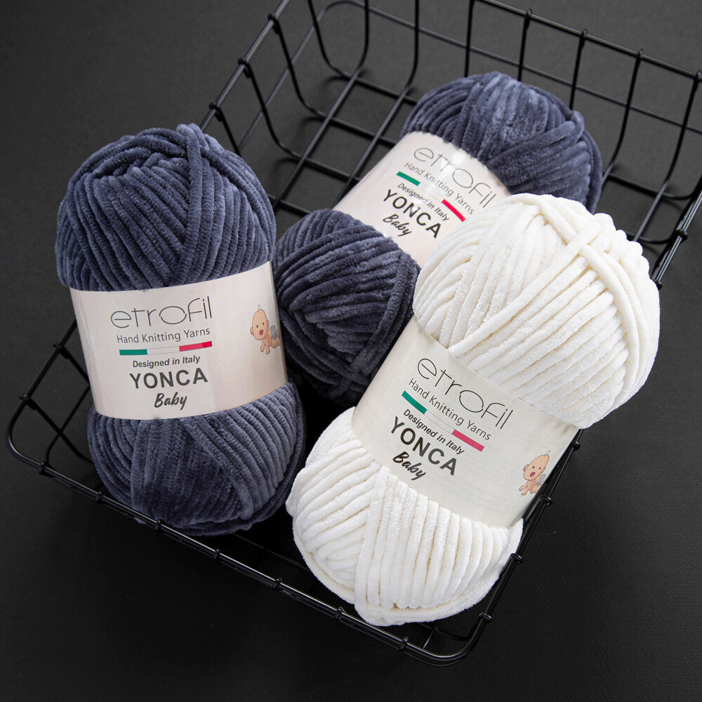 Etrofil Yonca Chenille Yarn, Light Grey - 70905