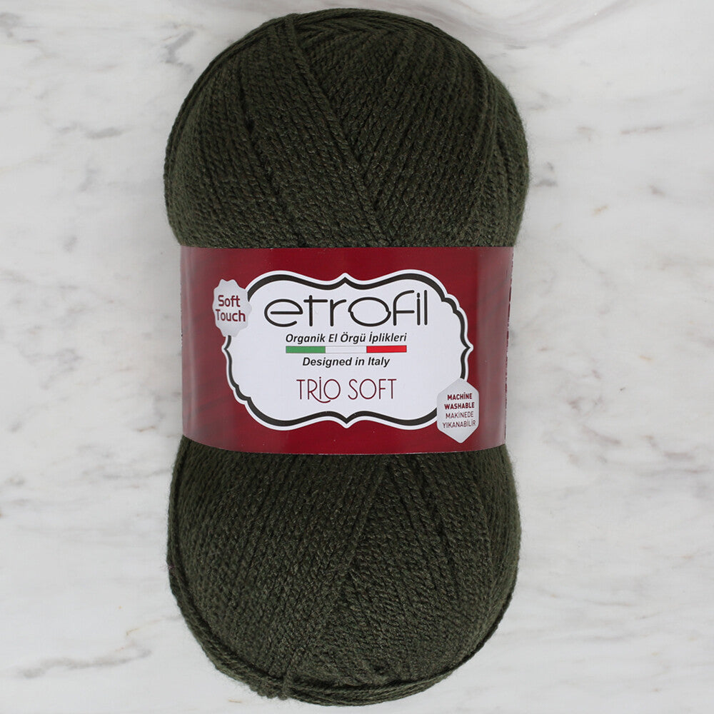 Etrofil Trio Soft Yarn, Khaki Green - 74119