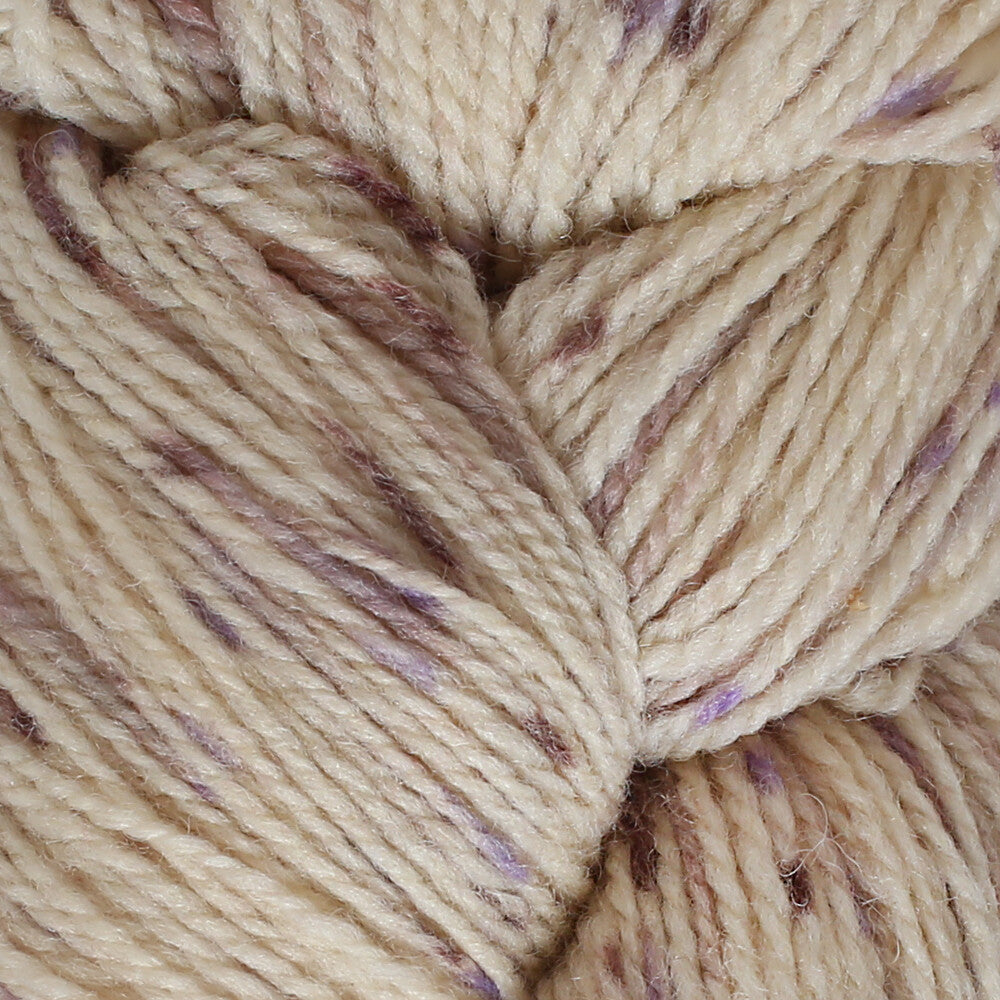 Etrofil Ipek Yolu/Silk Road Hand-dyed Spun Yarn, Ecru Purple Brown - EL189
