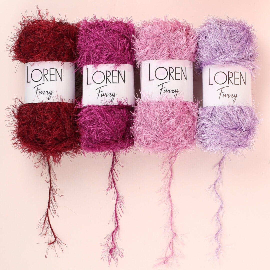 Loren Furry Knitting Yarn, Brown - RF093