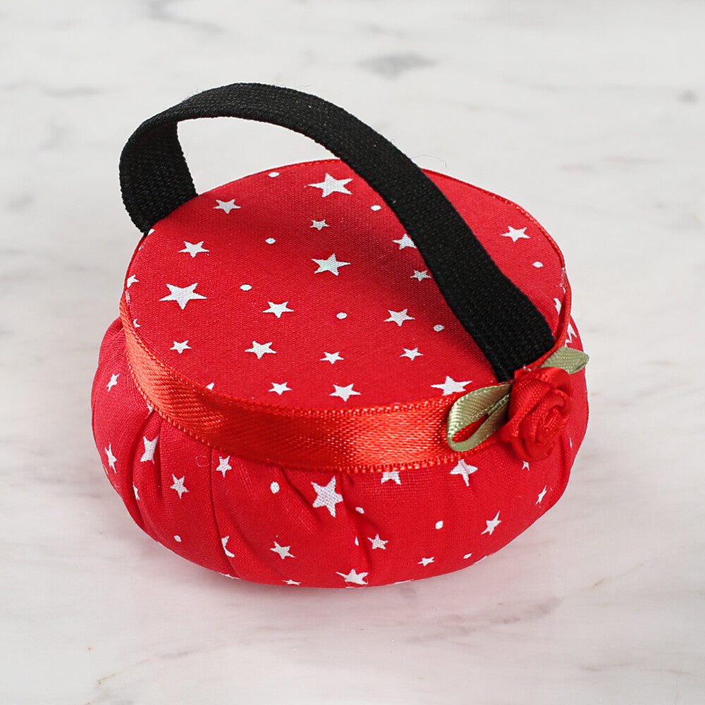 Loren Arm Pincushion, Star Patterned - Red