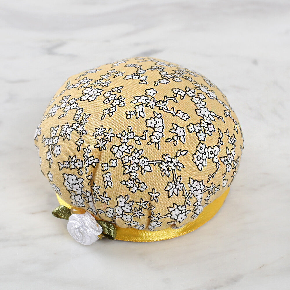 Loren Arm Pincushion, Flower Patterned - Yellow