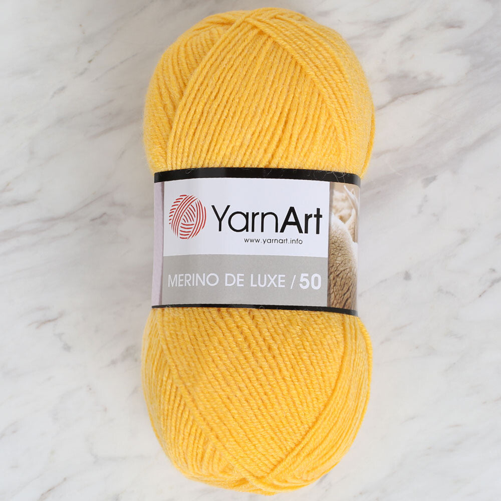 Yarnart Merino de Luxe / 50 Yarn, Yellow - 586