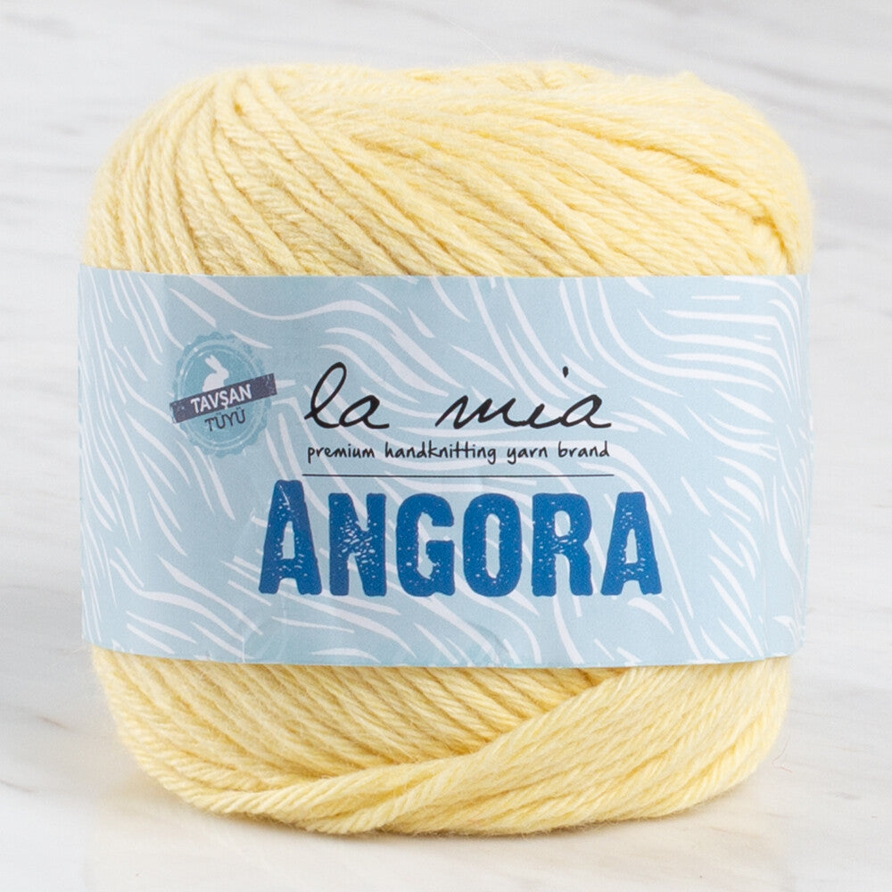 La Mia Angora 50gr Hand Knitting Yarn, Yellow - L124