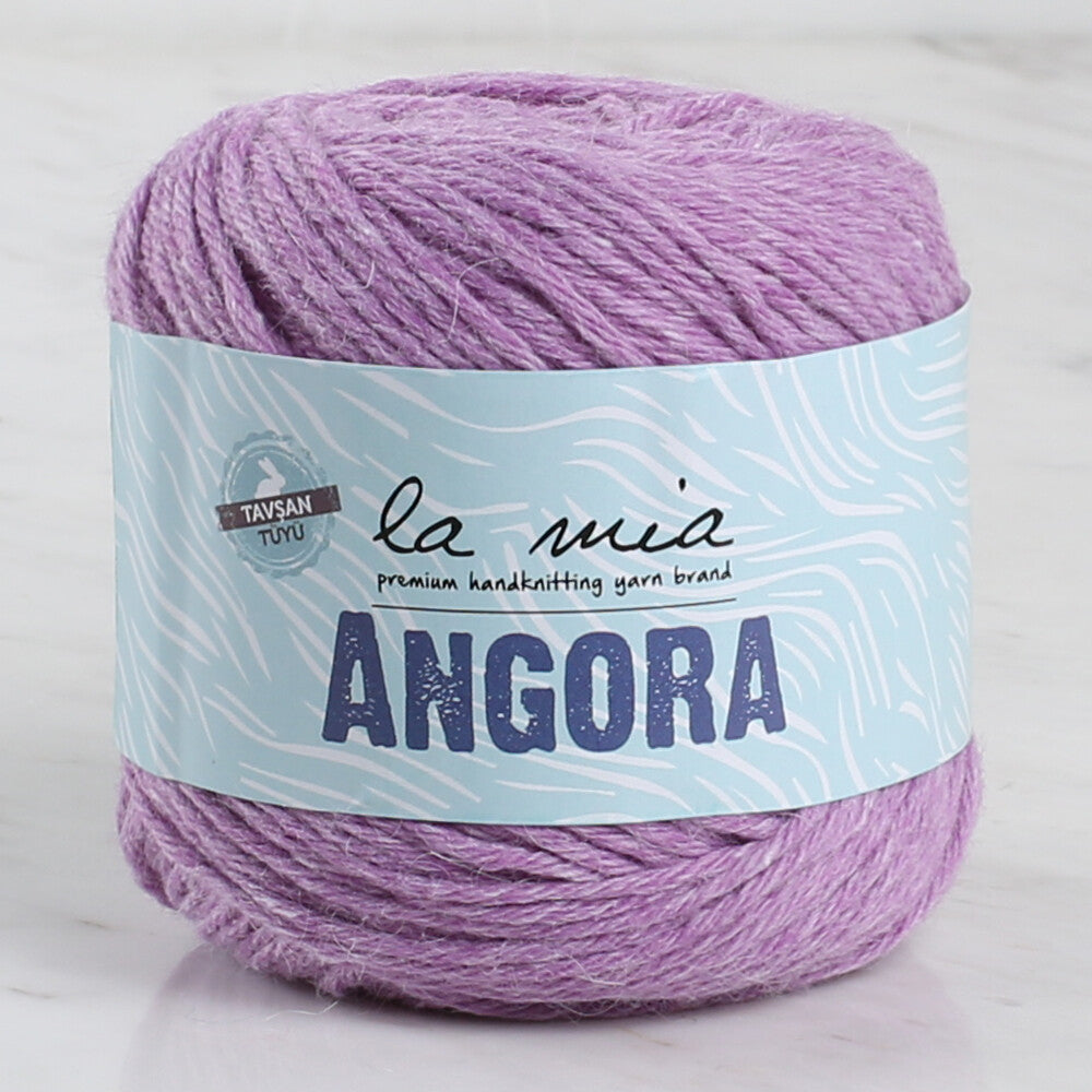 La Mia Angora 50gr Hand Knitting Yarn, Purple - L127