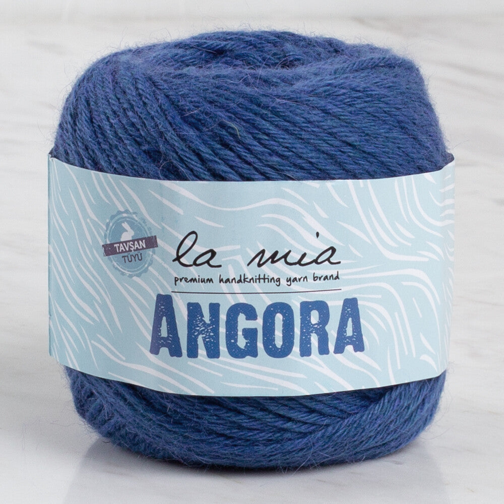 La Mia Angora 50gr Hand Knitting Yarn, Navy Blue - L129