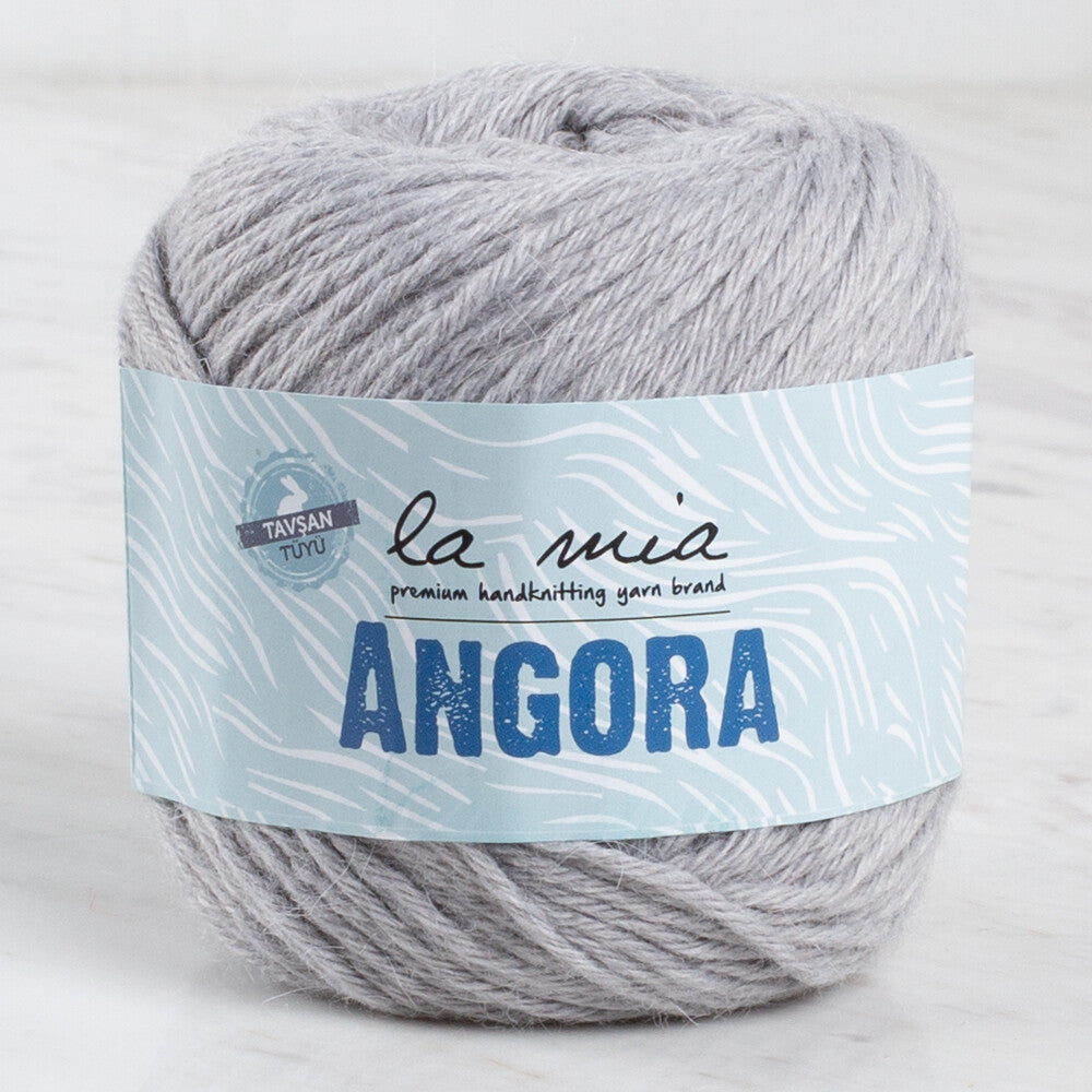 La Mia Angora 50gr Hand Knitting Yarn, Grey - L047