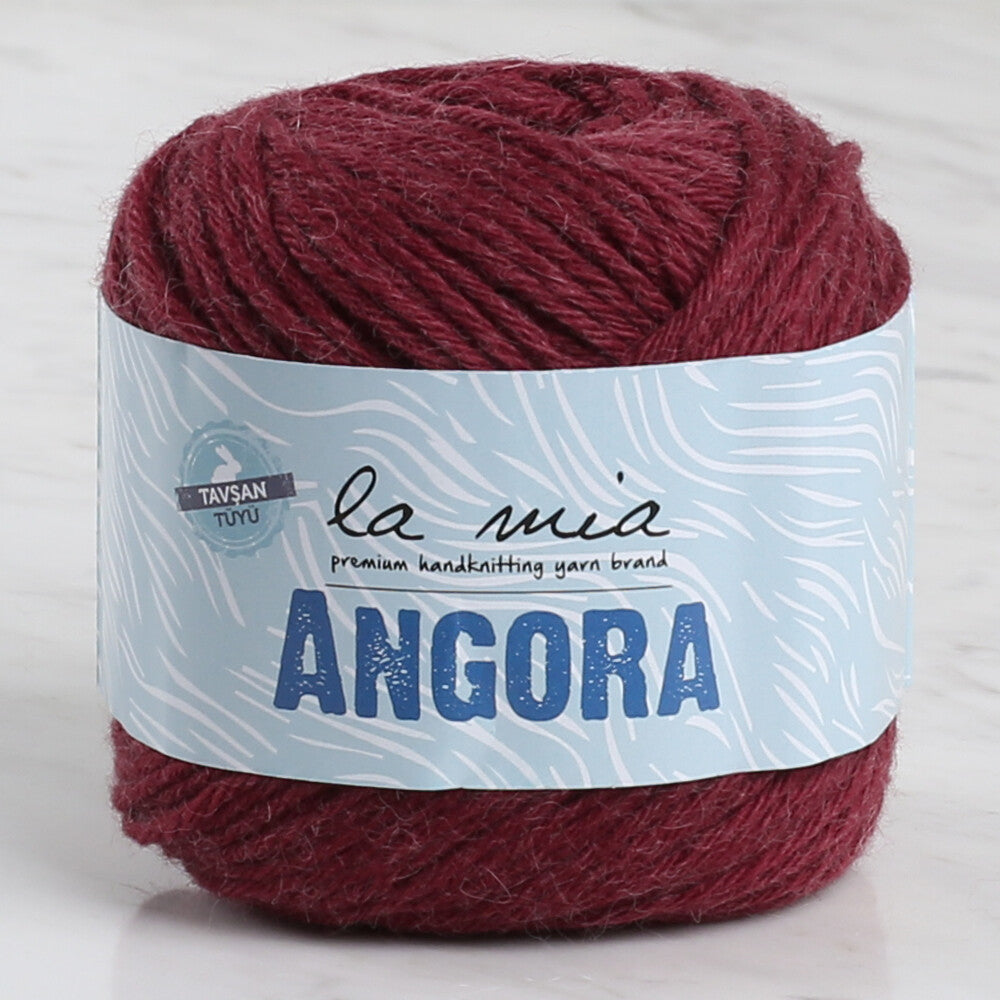 La Mia Angora 50gr Hand Knitting Yarn, Claret - L005