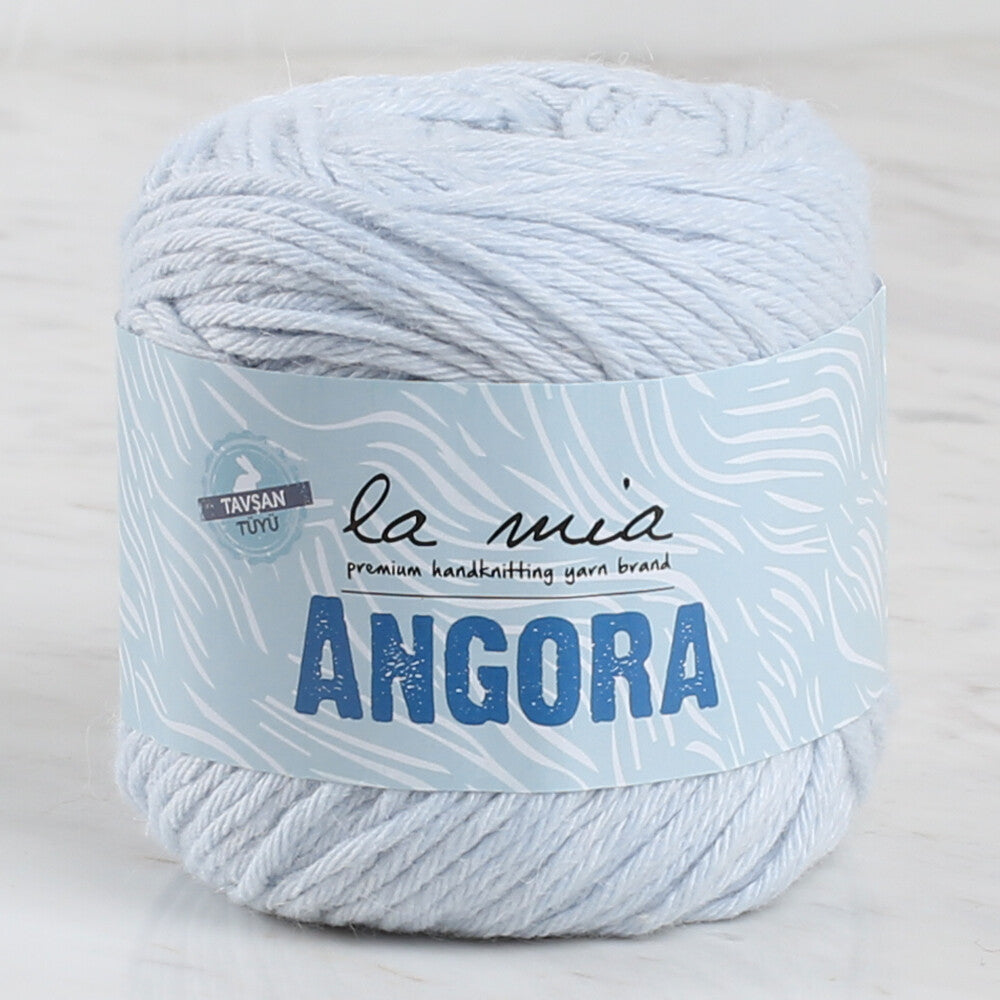 La Mia Angora 50gr Hand Knitting Yarn, Light Blue - L128