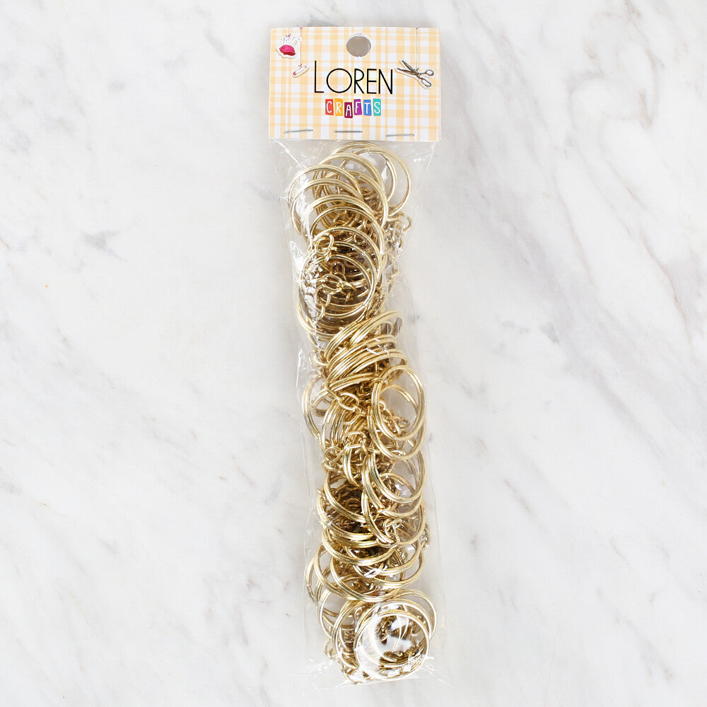 Loren Crafts 2 cm Key Ring with Chain in 50, Gold - 731