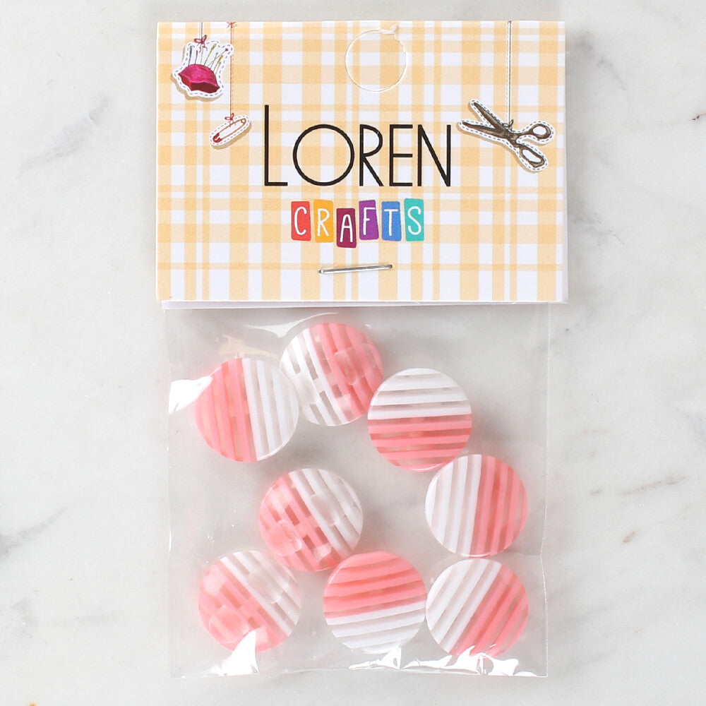 Loren Crafts 8 Pack Patterned Button - 1094