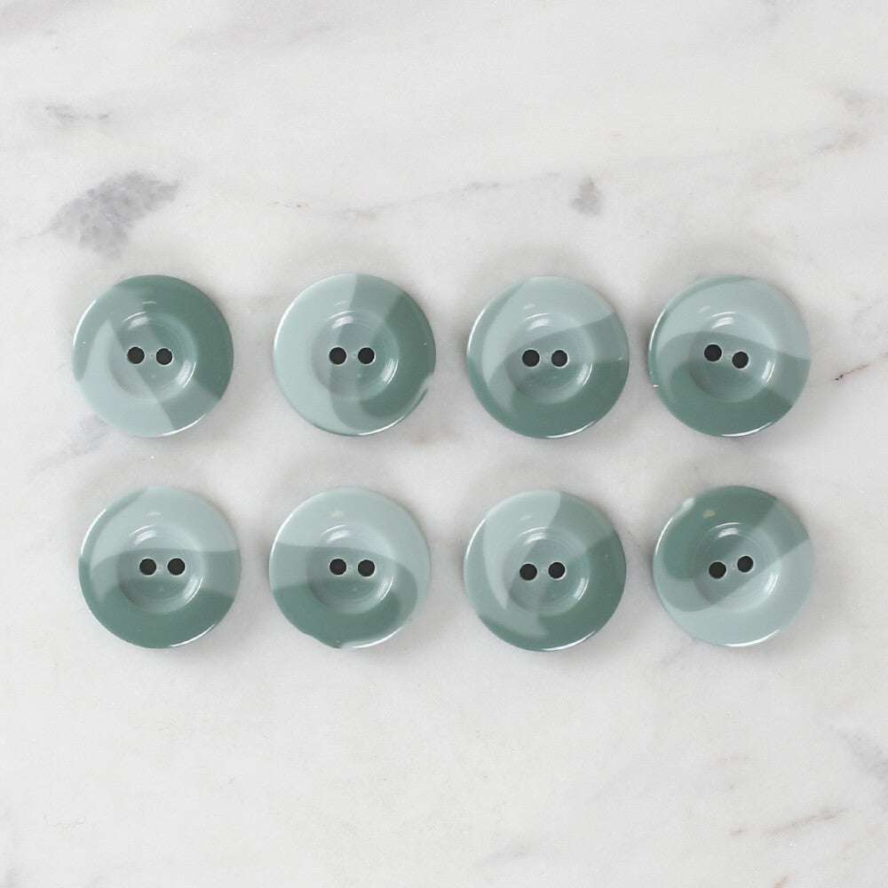 Loren Crafts 8 Pack Button, Green - 1138