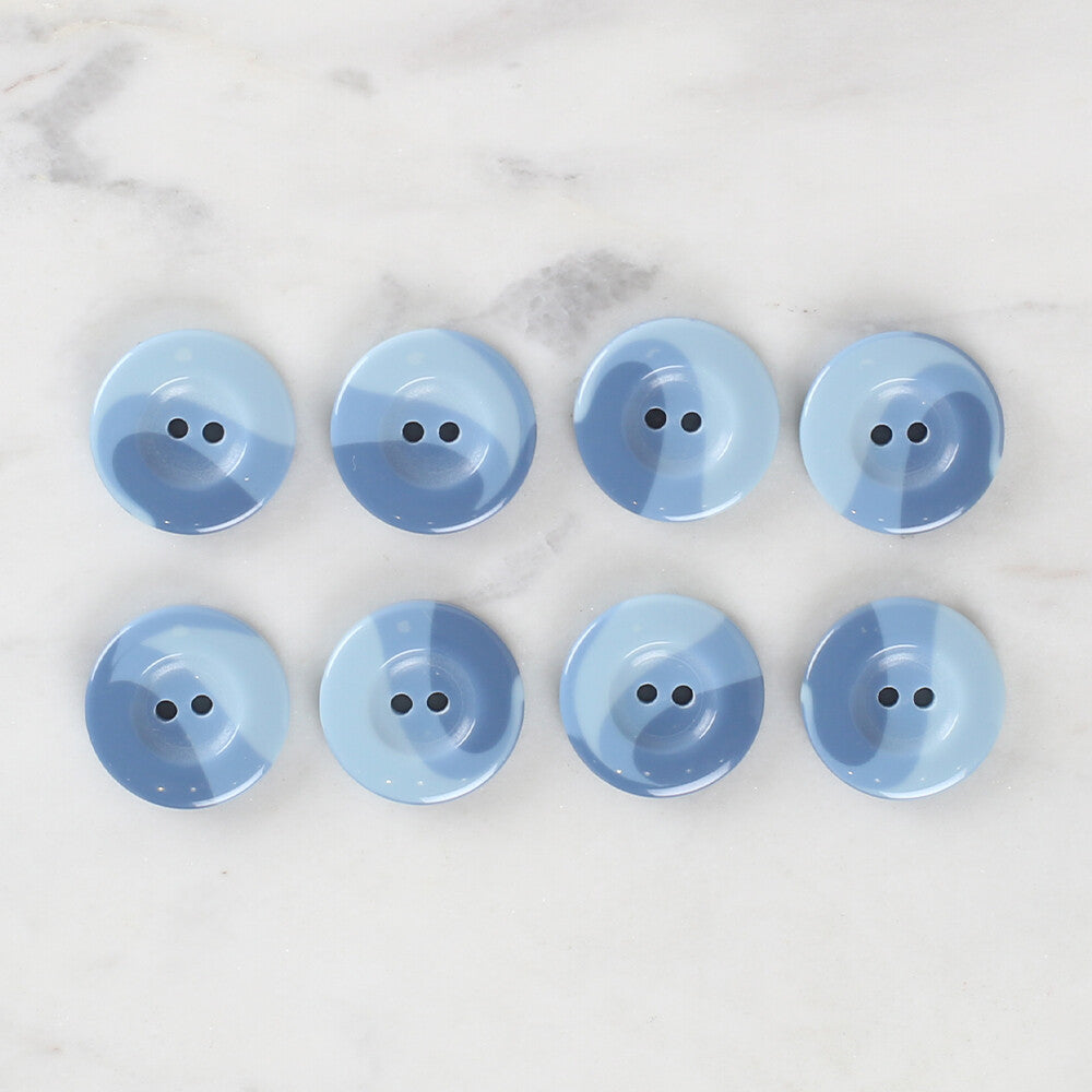 Loren Crafts 8 Pack Button, Blue - 1132