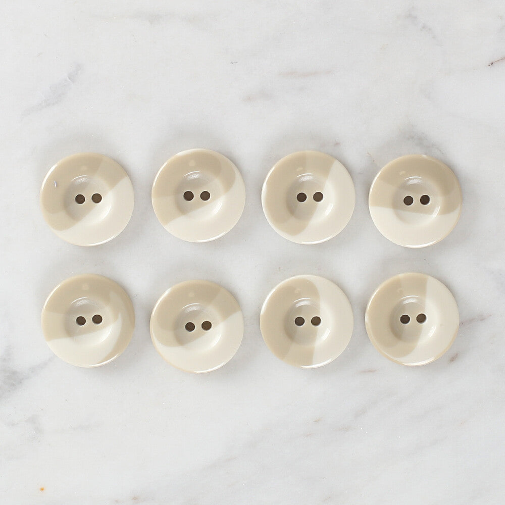 Loren Crafts 8 Pack Button, Cream - 1131