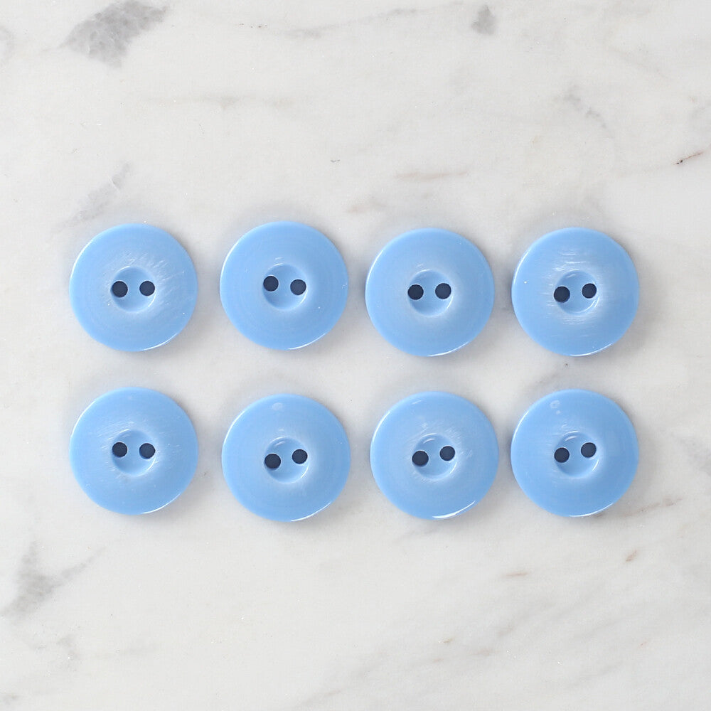 Loren Crafts 8 Pack Button, Blue - 1118