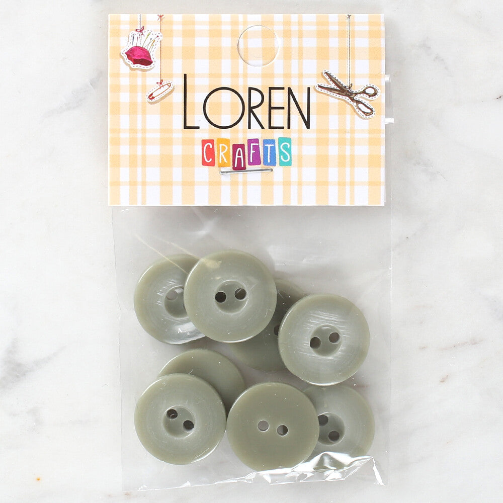 Loren Crafts 8 Pack Button, Green - 1116