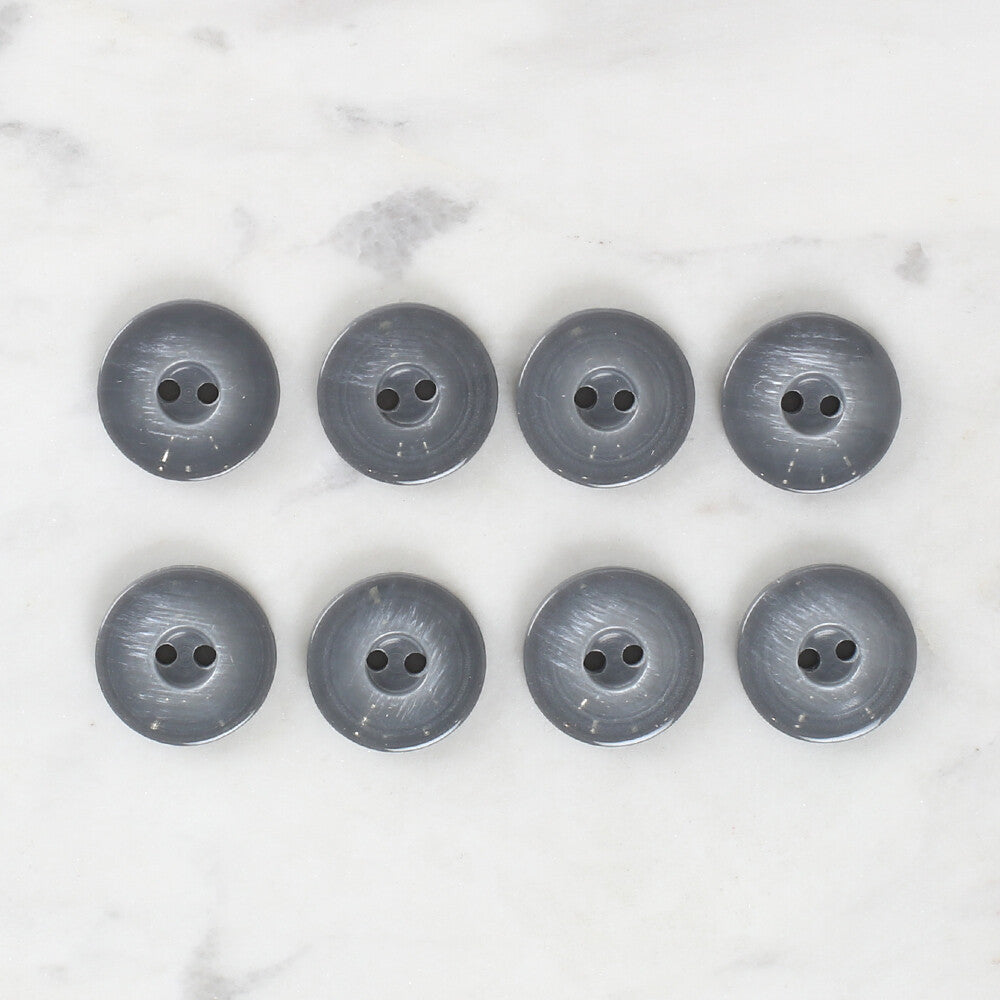 Loren Crafts 8 Pack Button, Grey - 1112