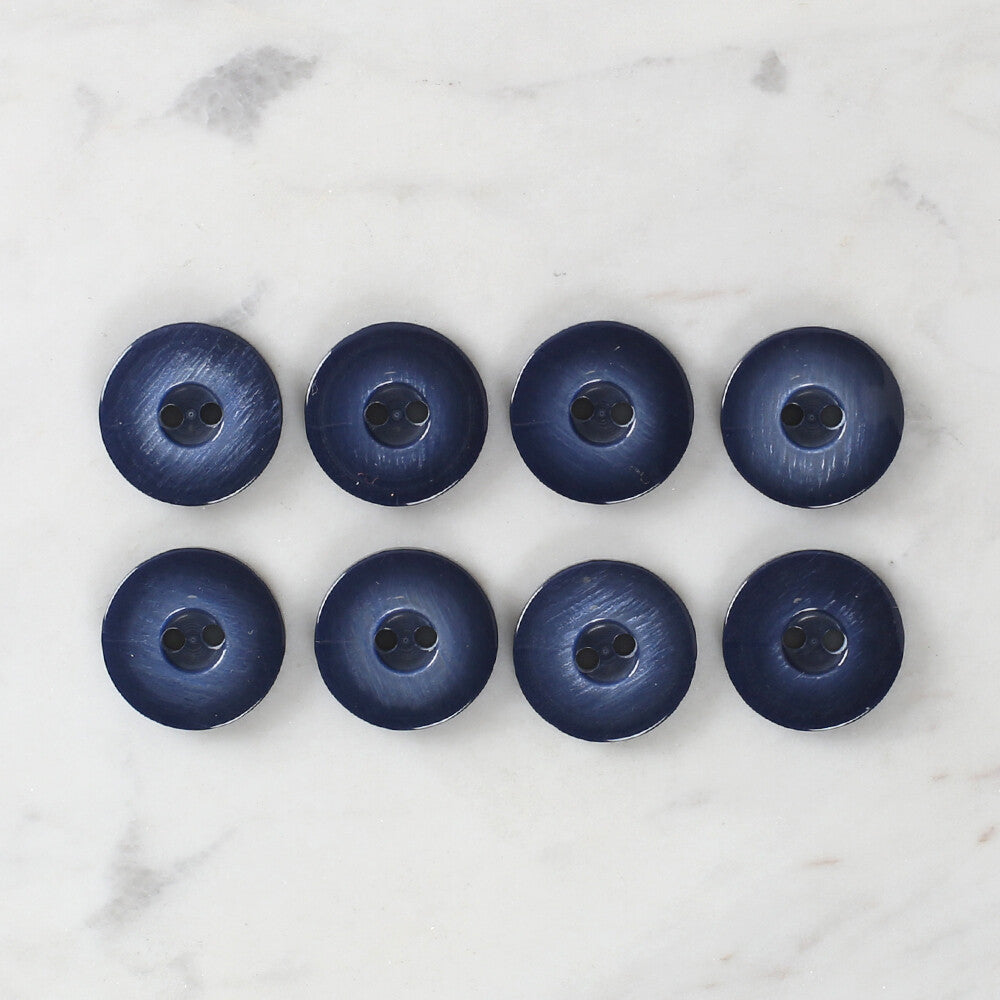 Loren Crafts 8 Pack Button, Navy Blue - 1108