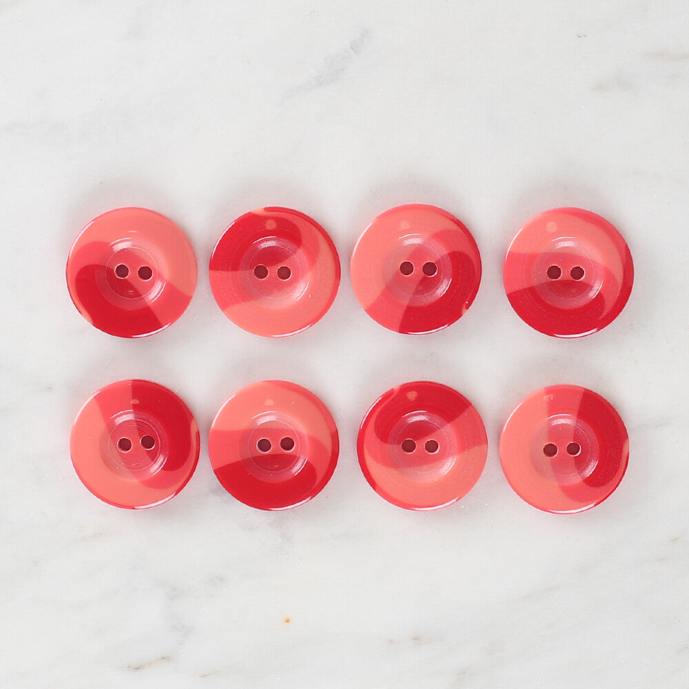 Loren Crafts 8 Pack Button, Red - 1128