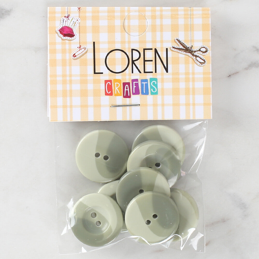 Loren Crafts 8 Pack Button, Green - 1127