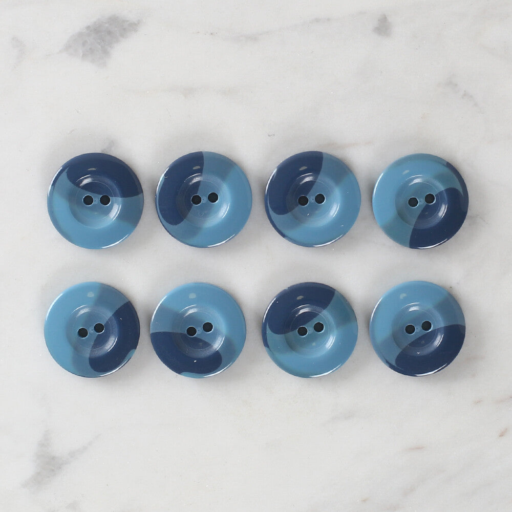 Loren Crafts 8 Pack Button, Blue - 1126