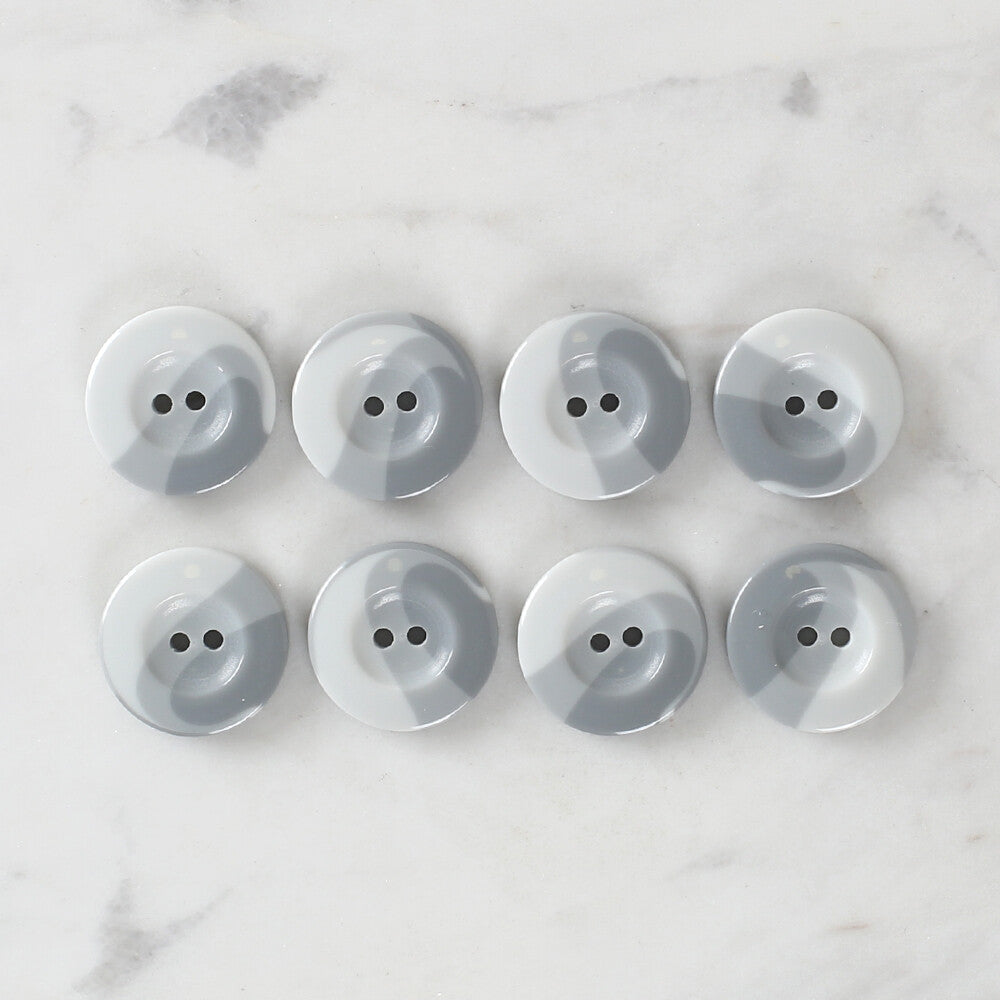 Loren Crafts 8 Pack Button, Grey - 1125