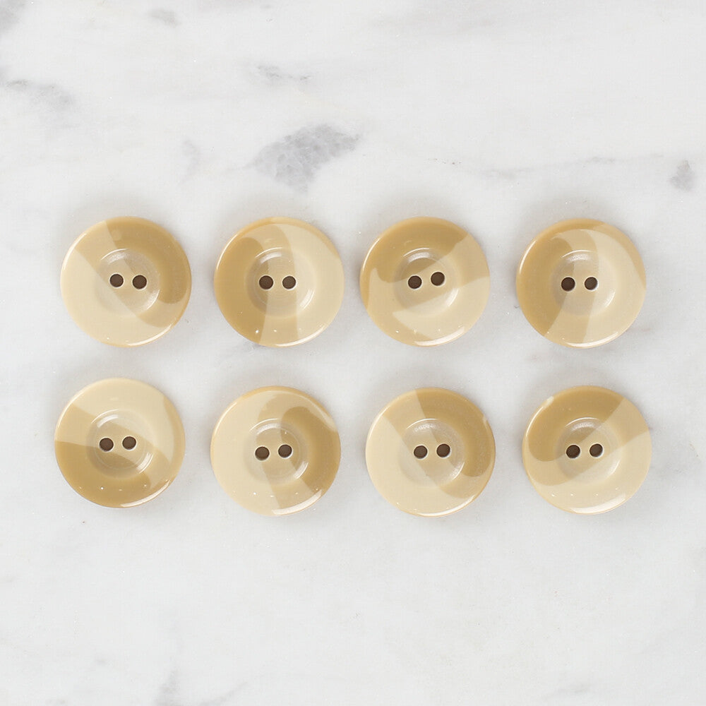 Loren Crafts 8 Pack Button, Beige - 1119