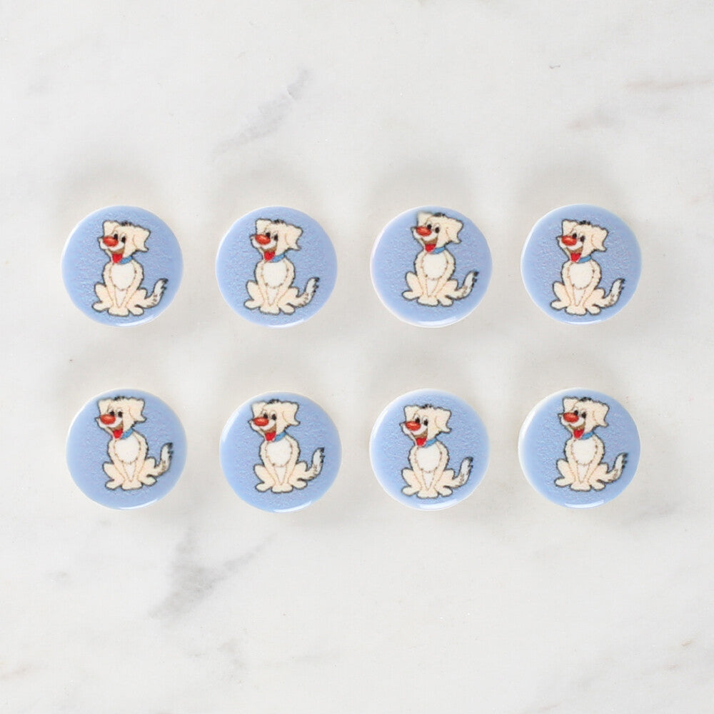 Loren Crafts 8 Pack Dog Patterned Button - 1243