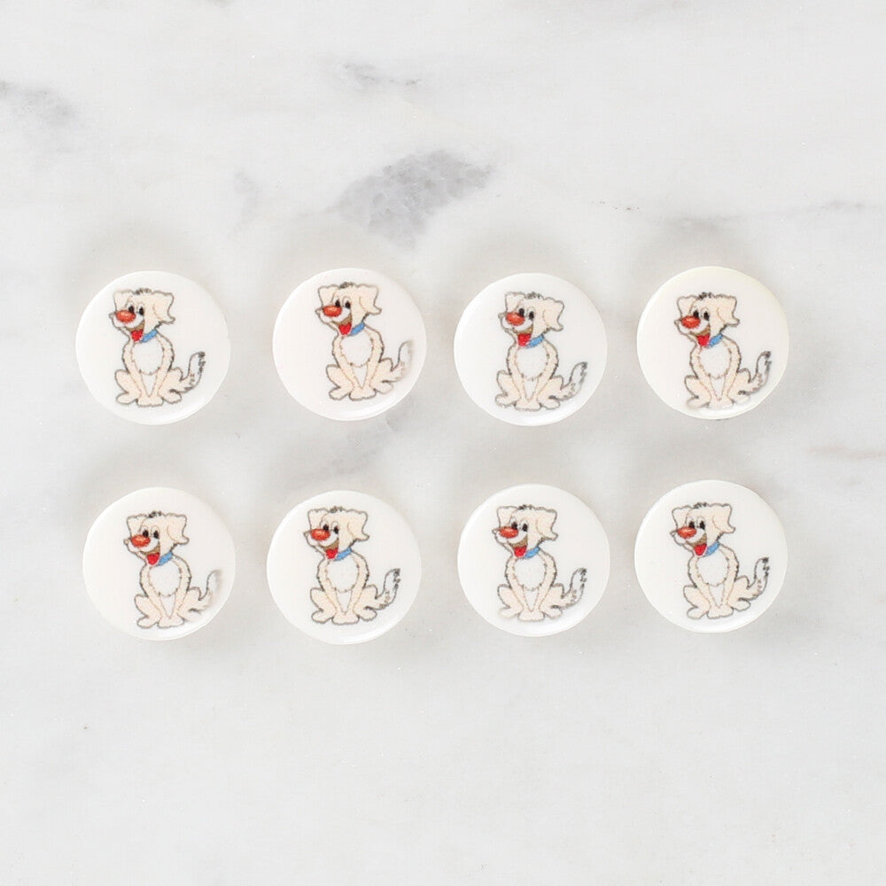 Loren Crafts 8 Pack Dog Patterned Button - 1199