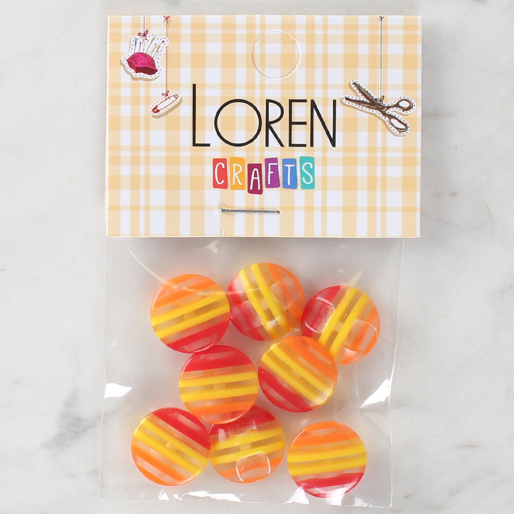 Loren Crafts 8 Pack Patterned Button - 1102