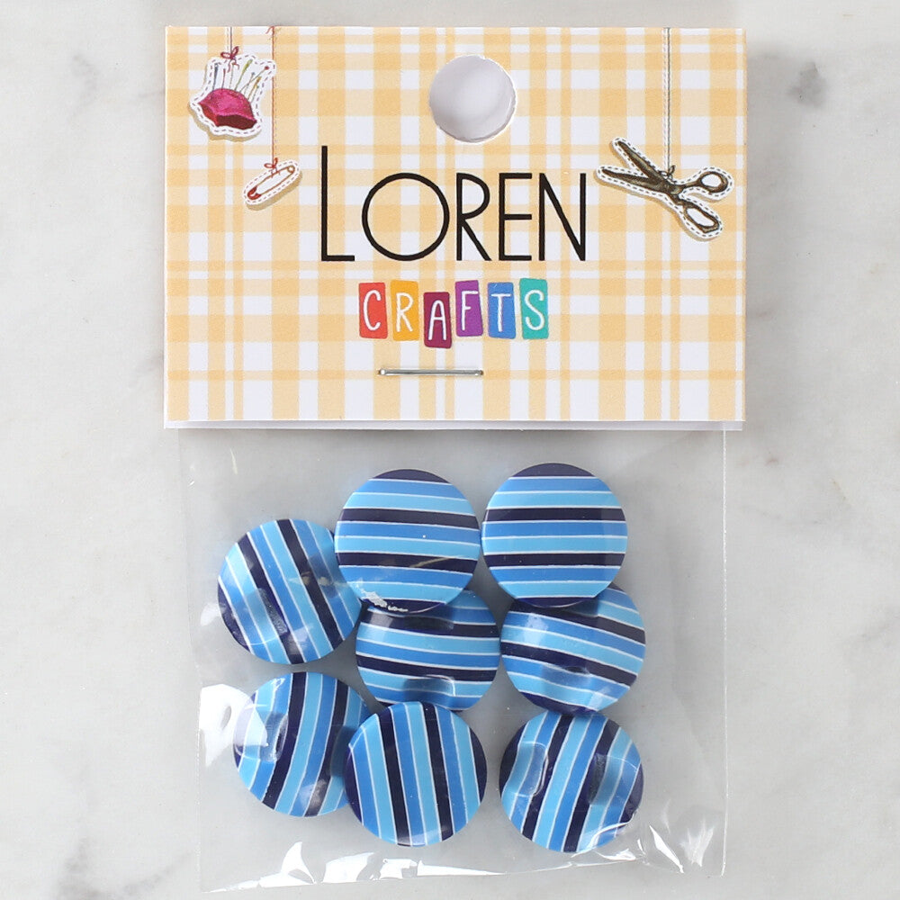 Loren Crafts 8 Pack Patterned Button - 1101