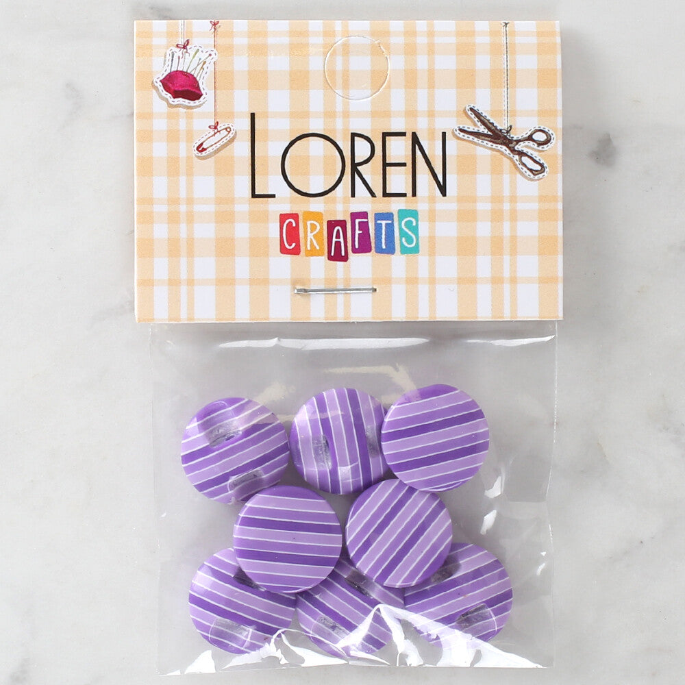 Loren Crafts 8 Pack Patterned Button - 1100