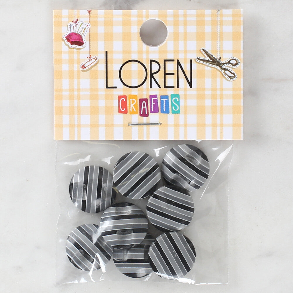 Loren Crafts 8 Pack Patterned Button - 1098