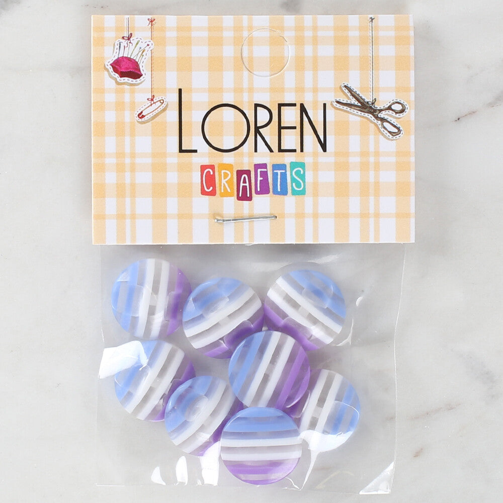 Loren Crafts 8 Pack Patterned Button - 1092