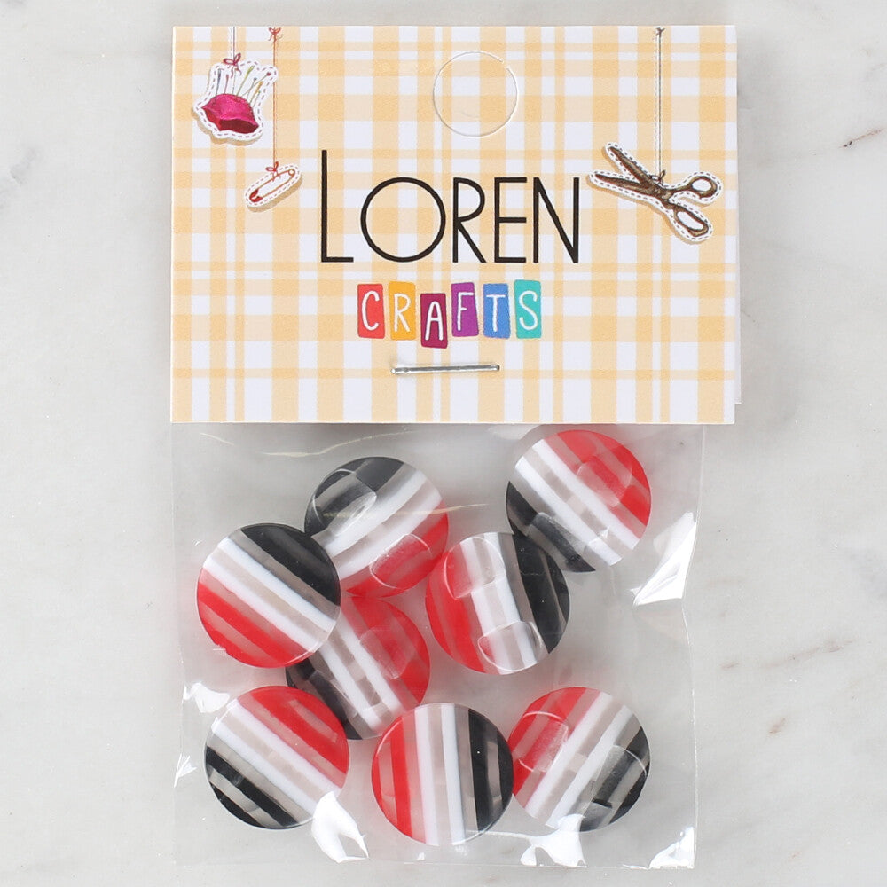 Loren Crafts 8 Pack Patterned Button - 1090