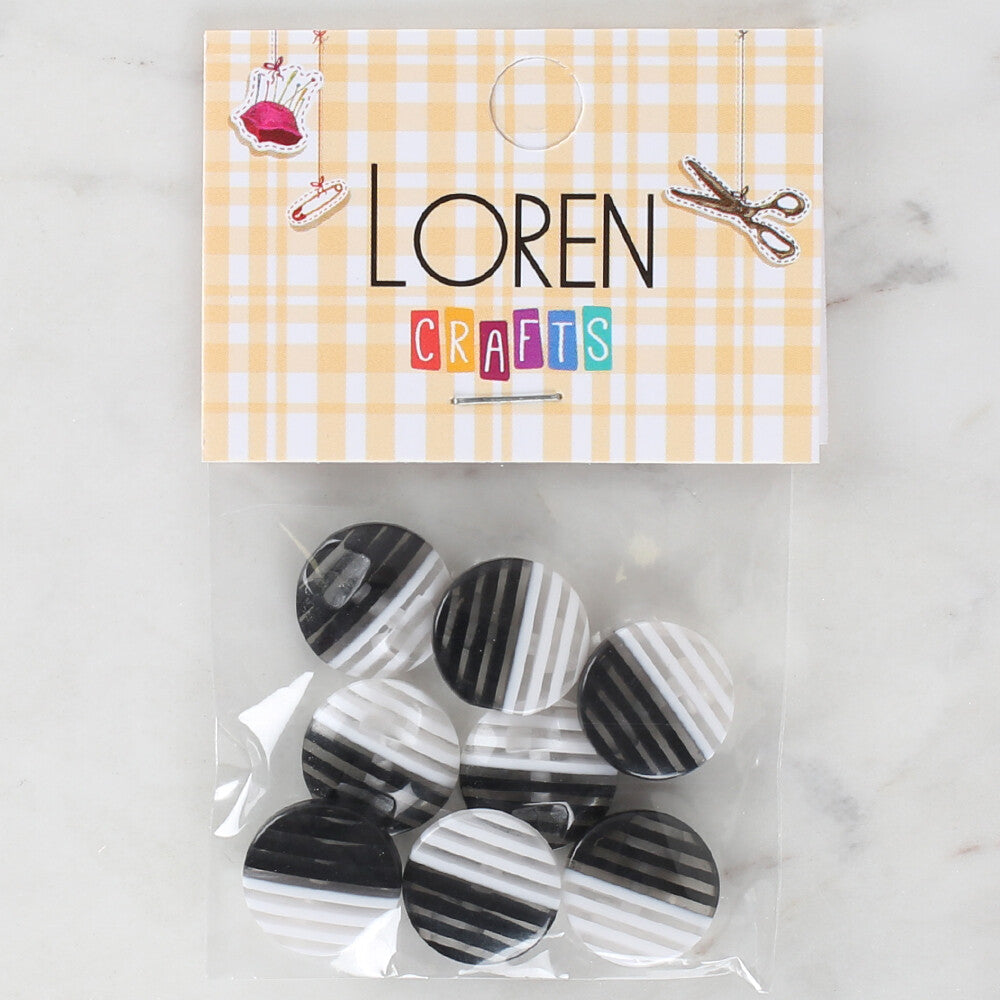 Loren Crafts 8 Pack Patterned Button - 1089