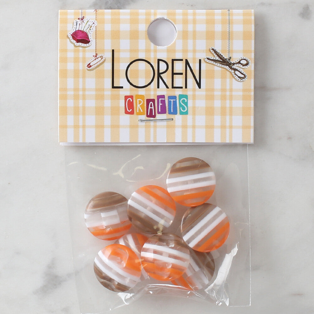 Loren Crafts 8 Pack Patterned Button - 1087