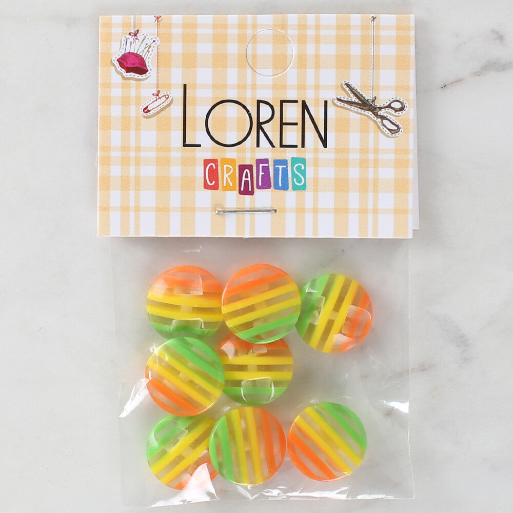 Loren Crafts 8 Pack Patterned Button - 1083