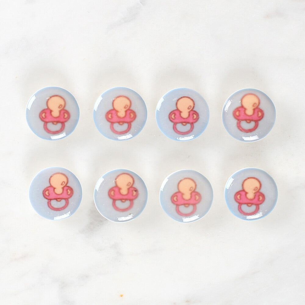 Loren Crafts 8 Pack Pacifier Patterned Button - 1010