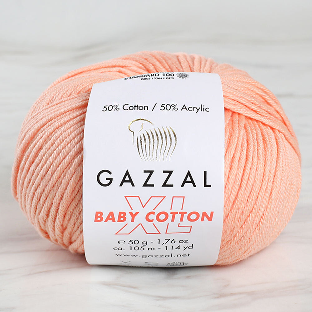 Gazzal Baby Cotton XL Baby Yarn, Pinkish Orange - 3412XL