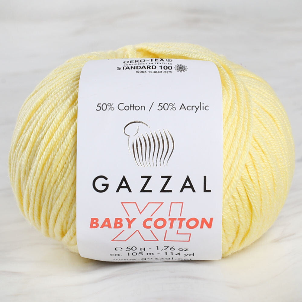 Gazzal Baby Cotton XL Baby Yarn, Yellow - 3413XL