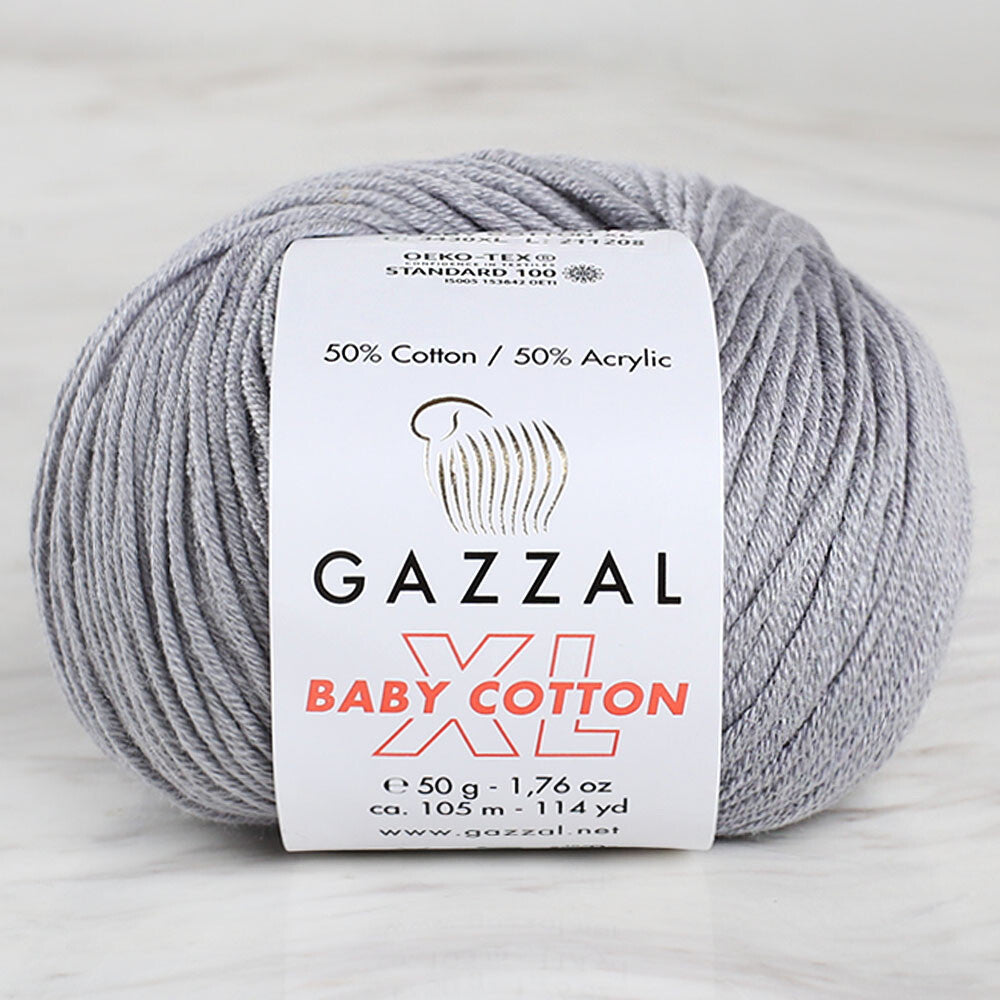 Gazzal Baby Cotton XL Baby Yarn, Grey - 3430XL