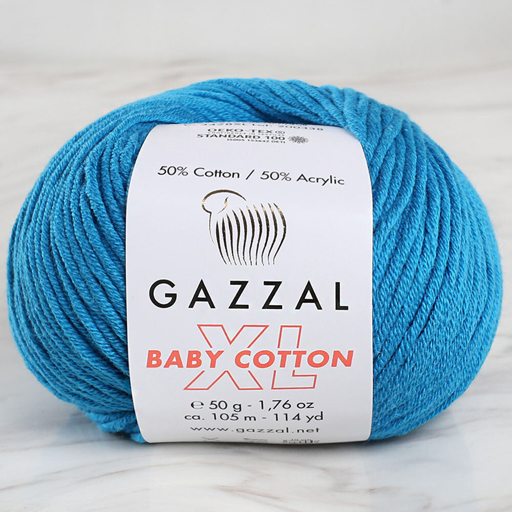 Gazzal Baby Cotton XL Knitting Yarn, Blue -3428XL