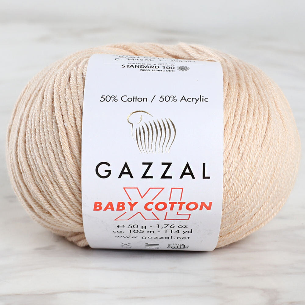 Gazzal Baby Cotton XL Baby Yarn, Light Beige - 3445