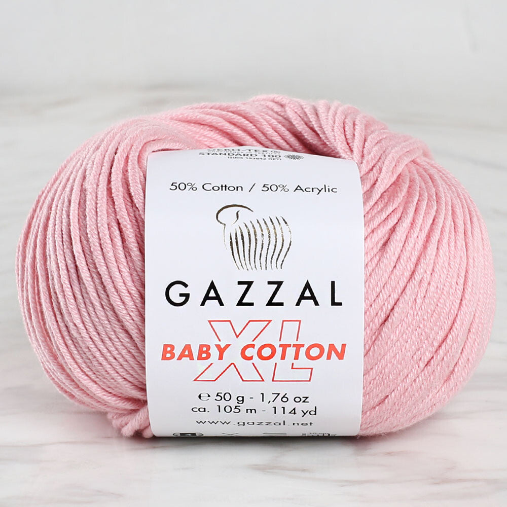 Gazzal Baby Cotton XL Yarn, Pink - 3444XL