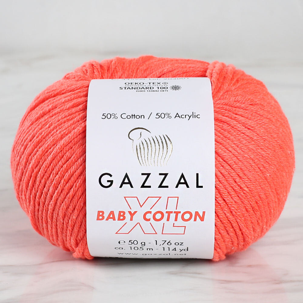 Gazzal Baby Cotton XL Yarn, Orange - 3459XL