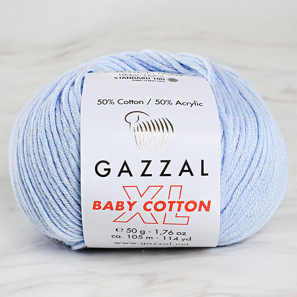 Gazzal Baby Cotton XL Baby Yarn, Baby Blue - 3429XL