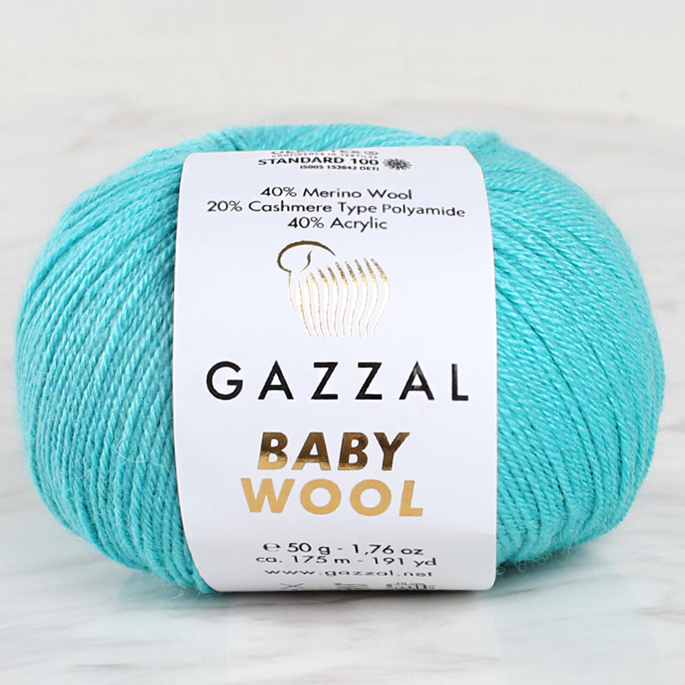 Gazzal Baby Wool Knitting Yarn, Blue - 832