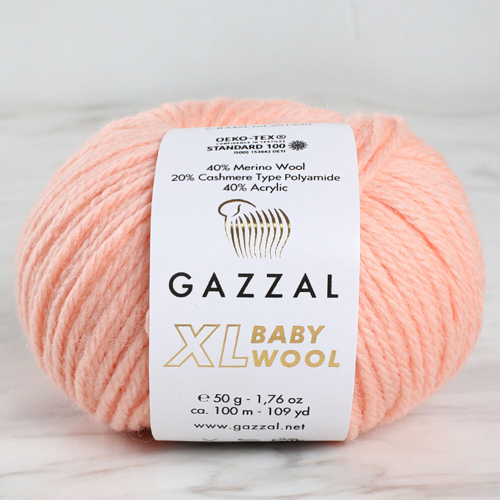 Gazzal Baby Wool XL Baby Yarn, Pinkish Orange - 834XL
