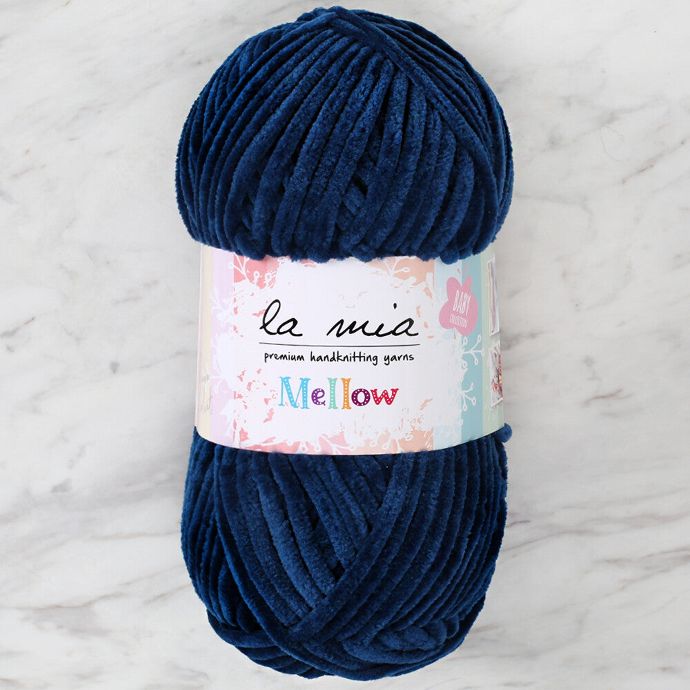 La Mia Mellow Chenille Yarn, Petrol Blue - 918